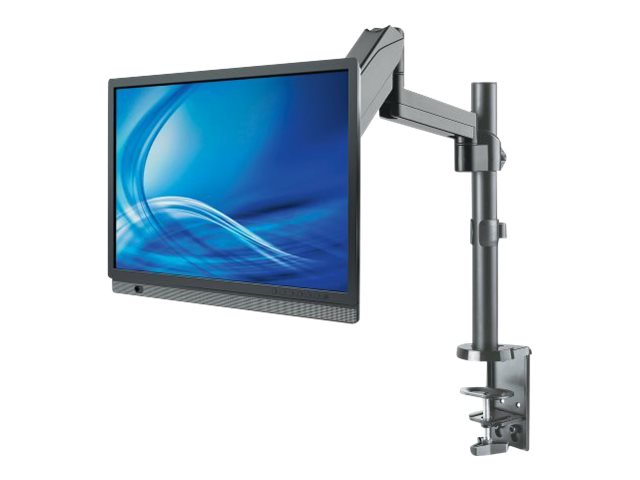 IC INTRACOM Manhattan Monitor Desk Mount (clamp & grommet) 1 screen 3 pivots (full motion) 10-32" Vesa 75x75 to 100x100mm Gas Spring Max 8kg Black