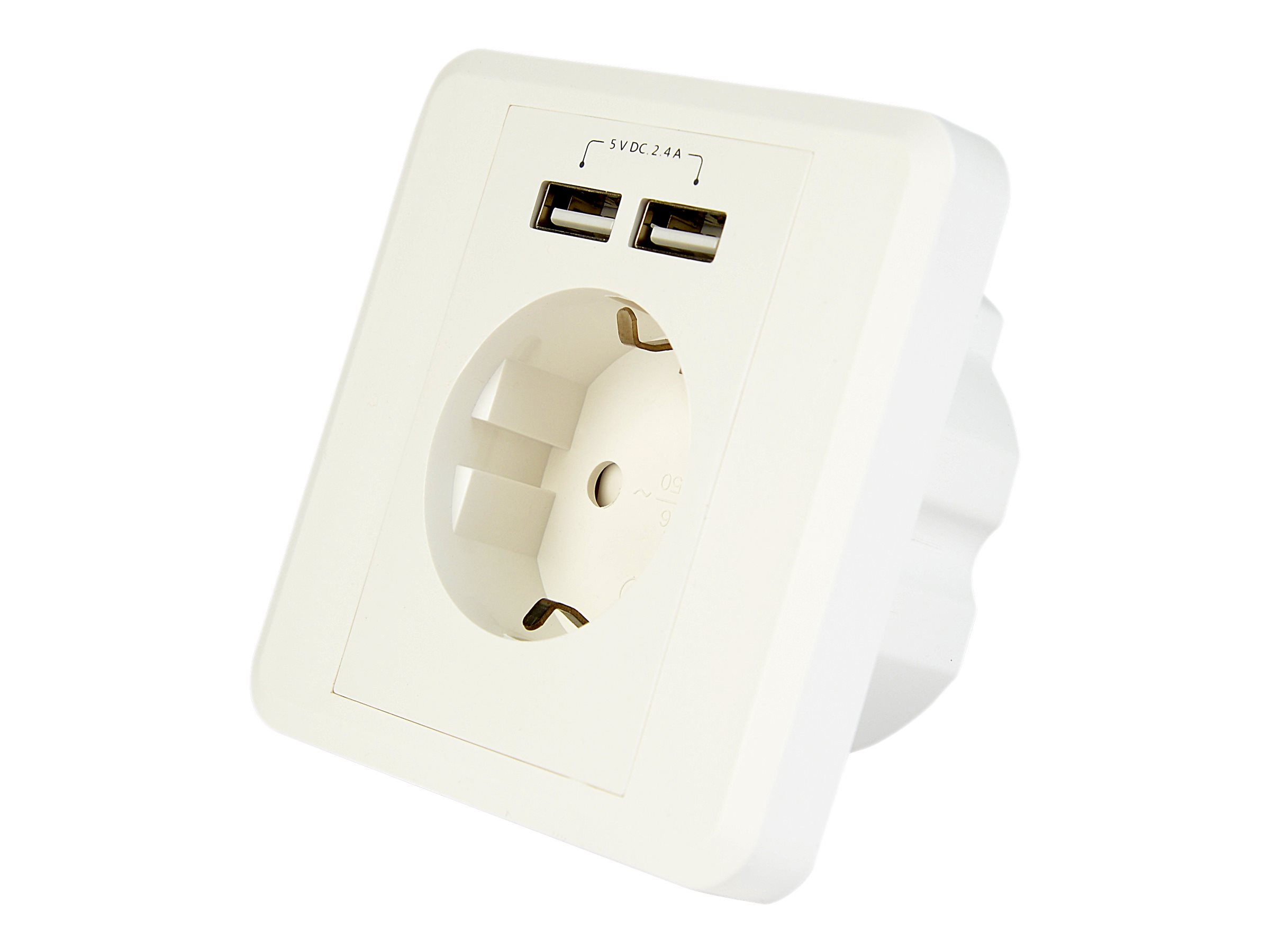 Gembird EnerGenie EG-ACU2A2-01 - power socket-outlet - 1 gang - 1 power socket 2 USB sockets