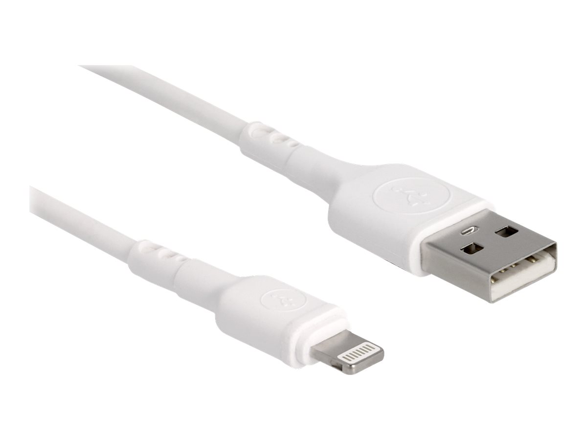 USB opladerkabel til iPhoneT, iPadT, iPodT, hvid, 30 cm