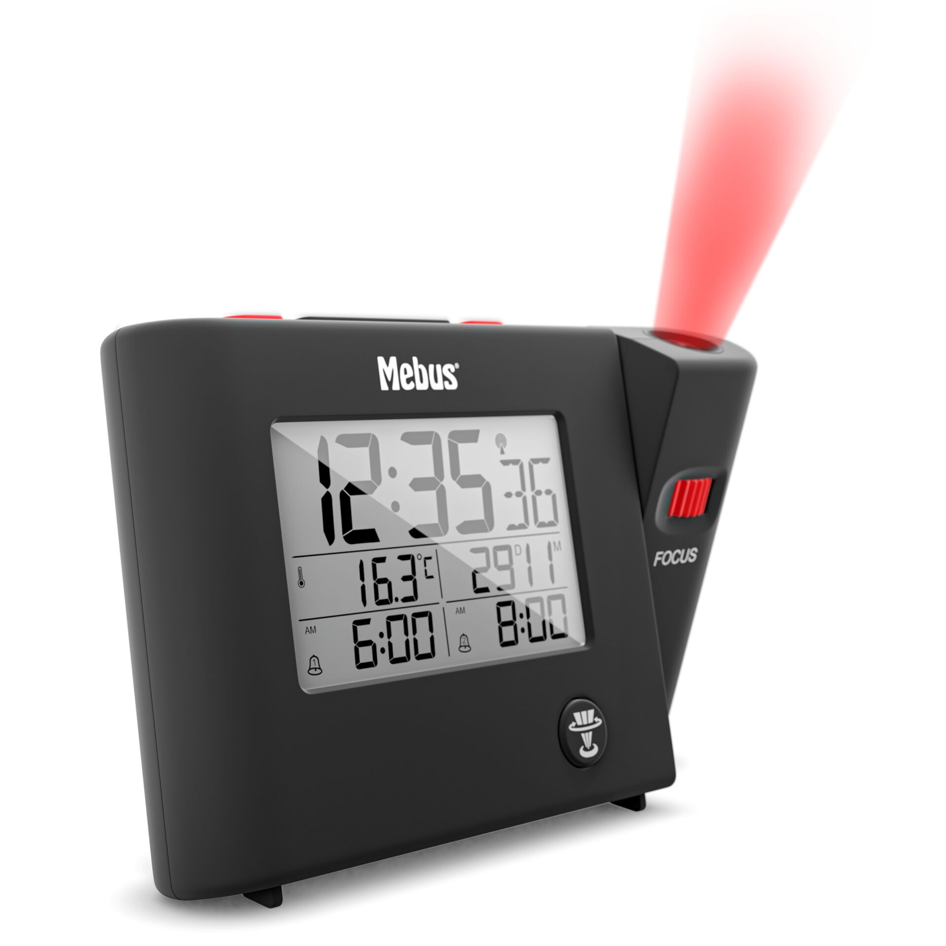 Mebus 25795 vækkeur Digital alarmur Sort