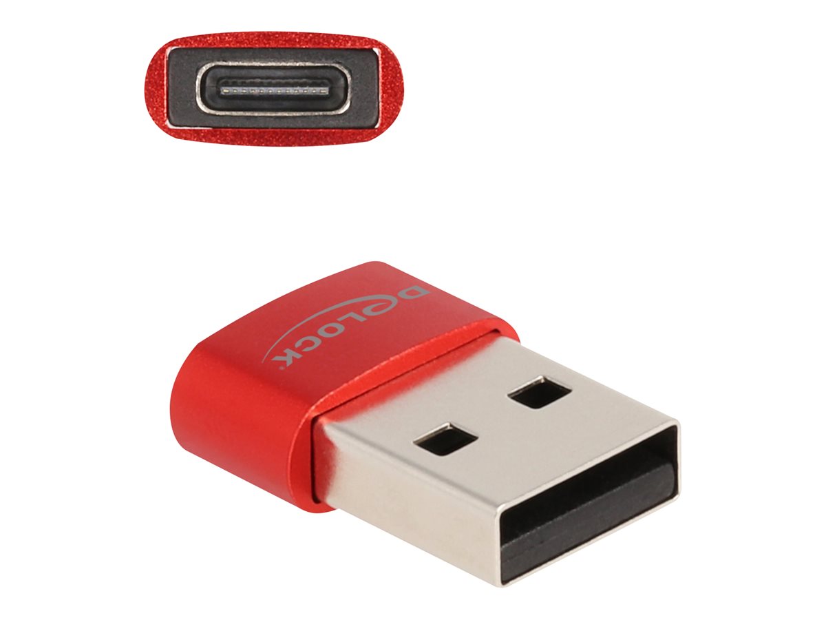 DeLOCK USB 2.0 Adapter USB Type-A male to USB Type-C™ female red