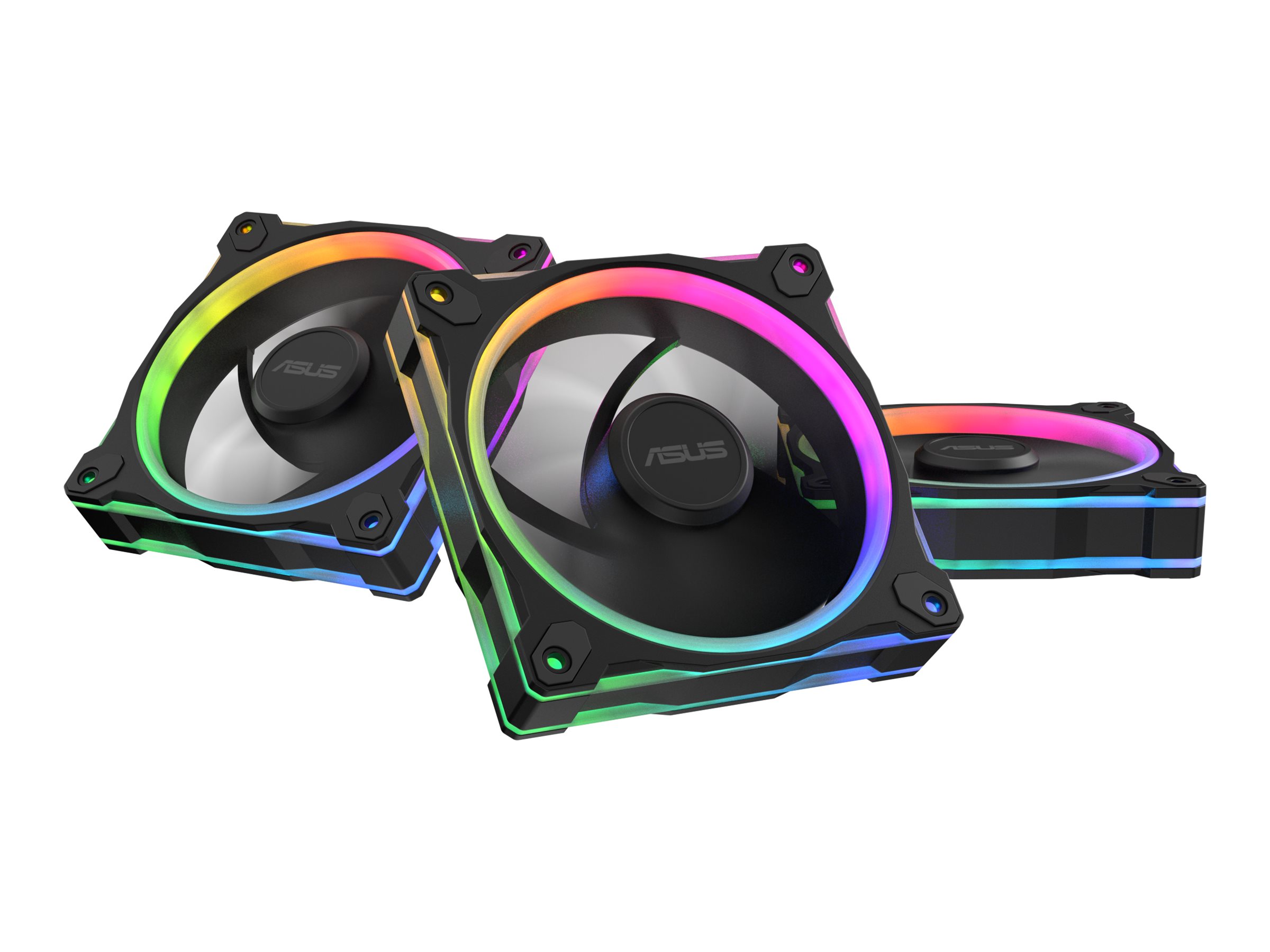 ASUS Prime MR120 Fan ARGB Reverse Black 3in1 - Sort med RGB LED lys