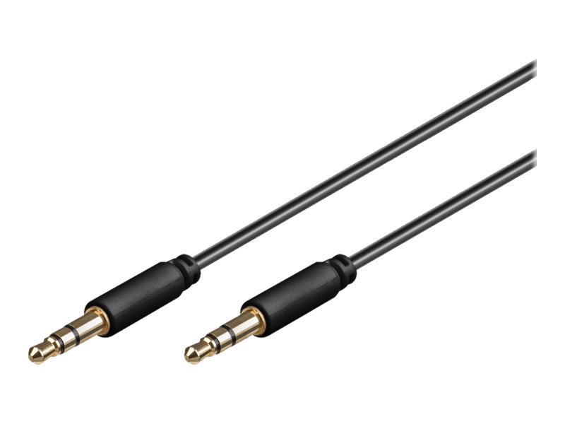Audiokabel - 2 x 3,5mm stereo JACK han slim, Sort (1,5m)