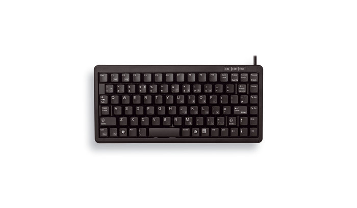 Tastatur Cherry G84-4100 - USB, kablet, mini, QWERTZ (tysk), sort