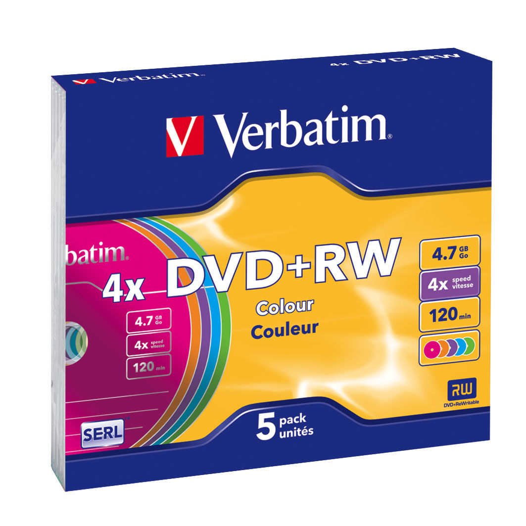 Verbatim Colours 5x DVD+RW 4.7GB