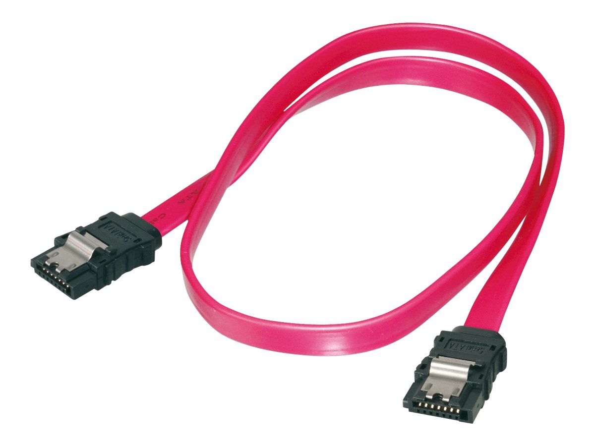 ASSMANN - SATA-kabel - Serial ATA 150/300/600 - SATA til SATA - 30 cm - haspet, formet, flad - rød