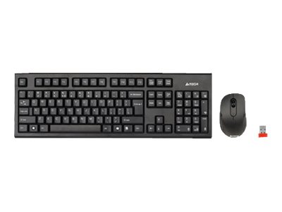 A4Tech V-Track 7100N PADLESS Wireless Desktop - Tastatur & Mus sæt - Engelsk - Sort