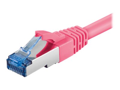 Goobay Netværkskabel CAT 6A, S/FTP (PiMF), magenta, 2 m kobberleder (CU), halogenfri kabelkappe (LSZH)