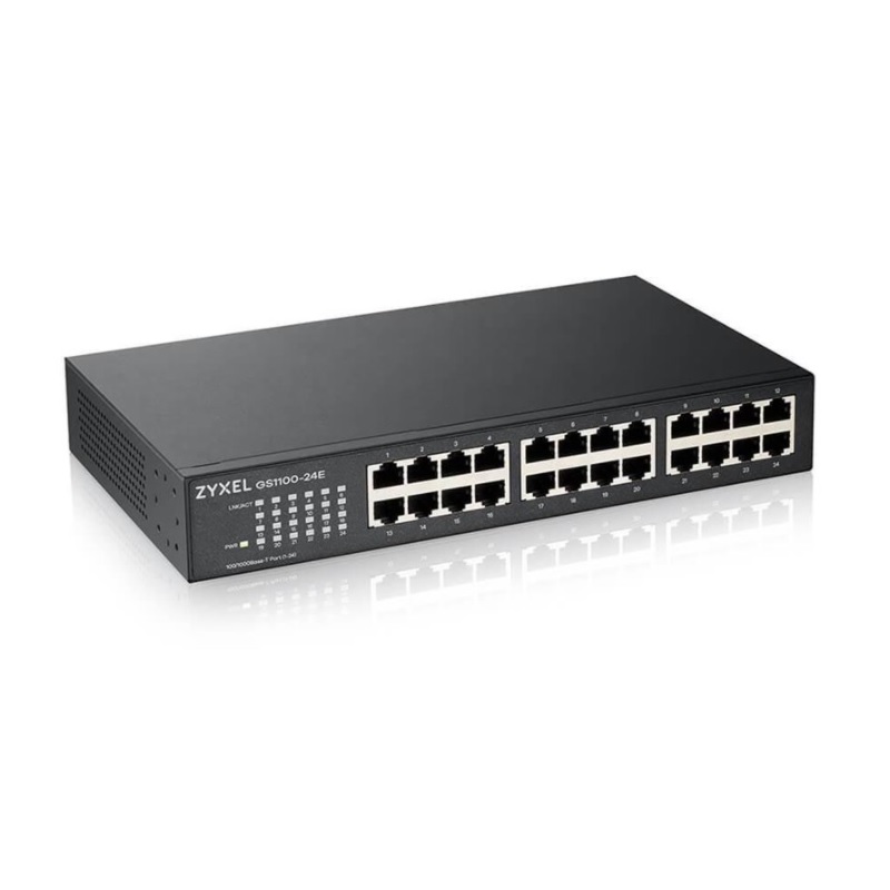 Zyxel GS-1100-24E - Switch - ikke administreret - 24 x 10/100/1000 - rackmonterbar / vægmonterbar