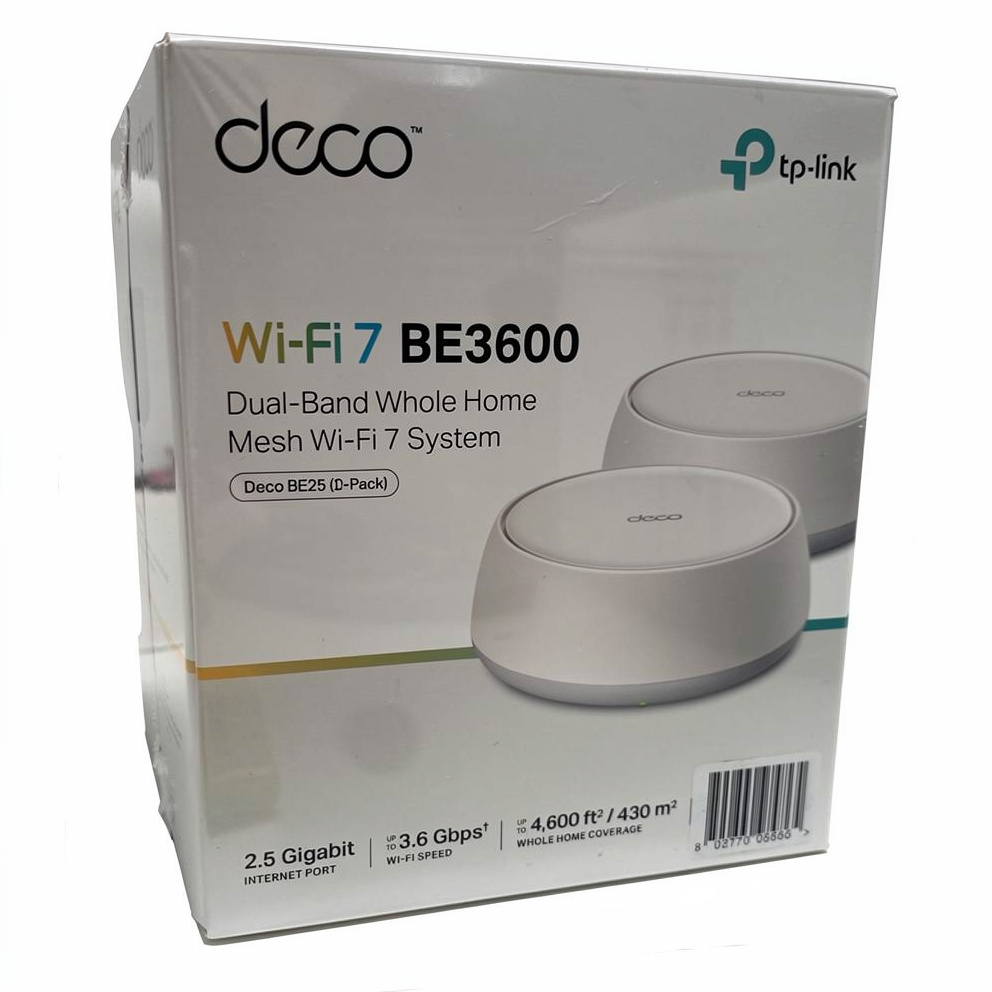 TP-Link DECO BE25(2-PACK), Hvid, Intern, Mesh-system, Dual-band (2,4 GHz / 5 GHz), Wi-Fi 7 (802.11be), 2882 Mbit/s