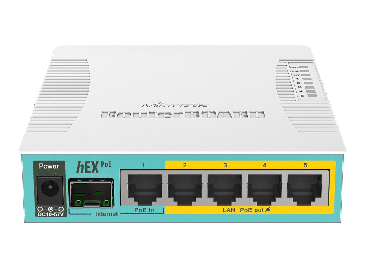MikroTik RB960PGS hEX PoE L4 128MB RAM 5xLAN 1xSFP 1xUSB port 2-5PoE output