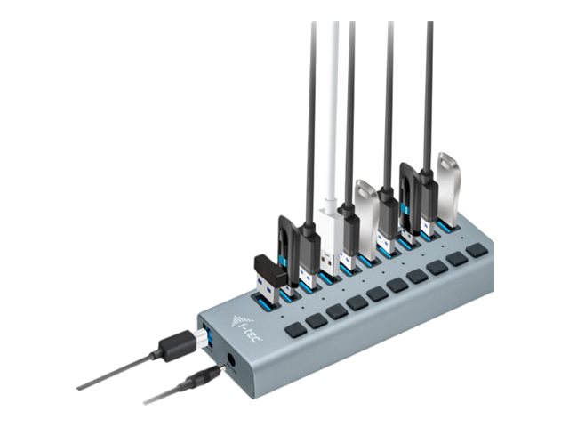 i-Tec USB 3.0 Charging HUB 10 port + Power Adapter 48 W - Hub - 10 x SuperSpeed USB 3.0 - desktop
