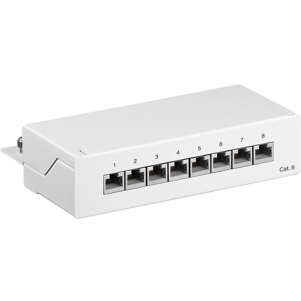 Pro CAT 6 Mini/Desktop Patch Panel 8 Port white - ST