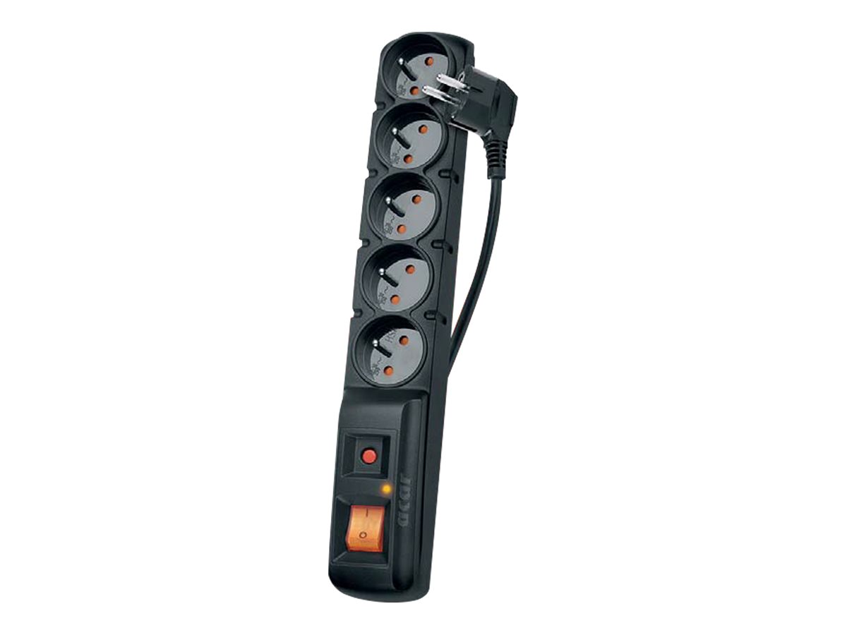 acar F5 PRO Strømstødsbeskytter 5-stik 10A Sort 5m