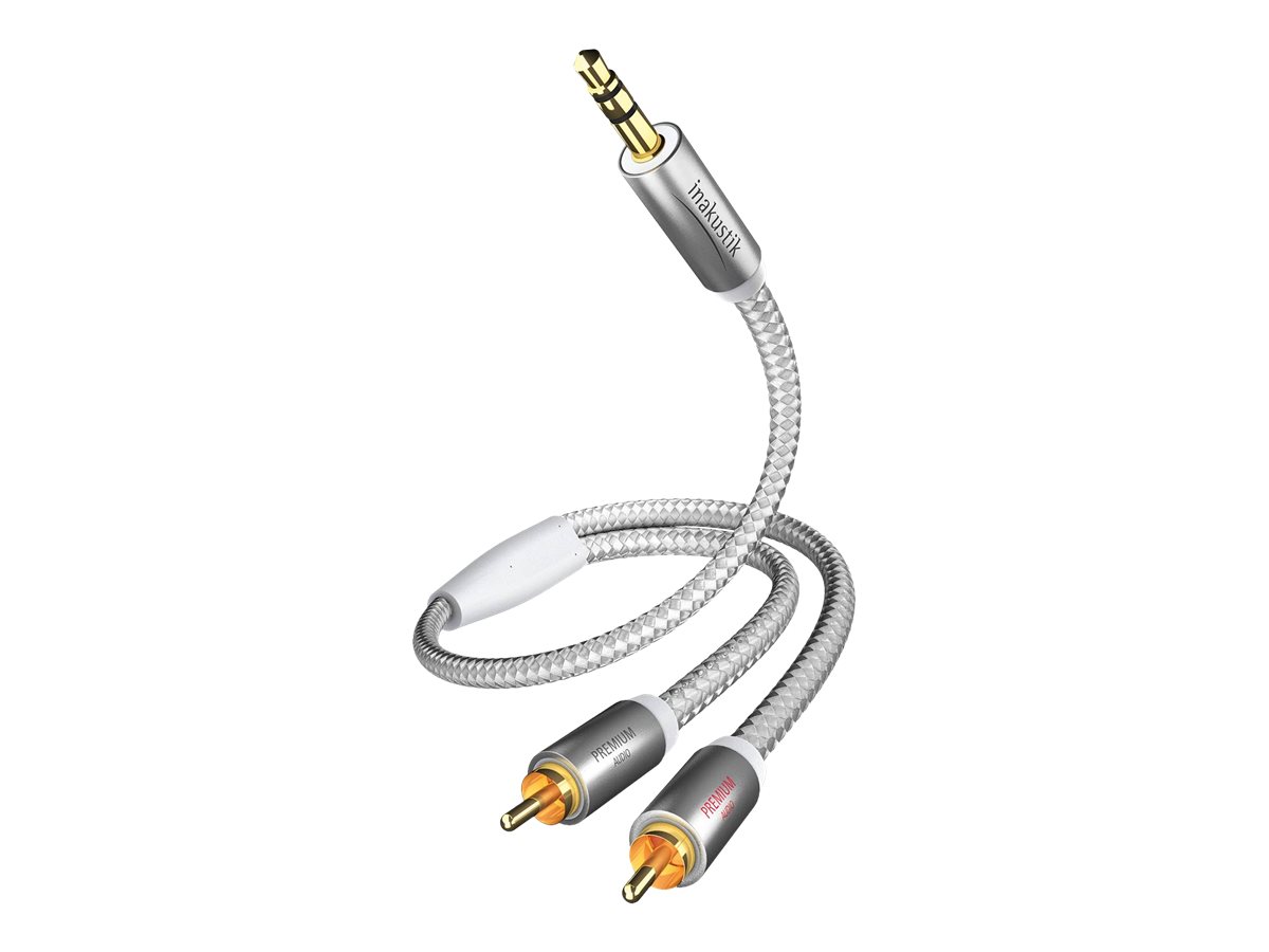 in-akustik Premium MP3 Audio Cable Audiokabel 5m Sølv Hvid