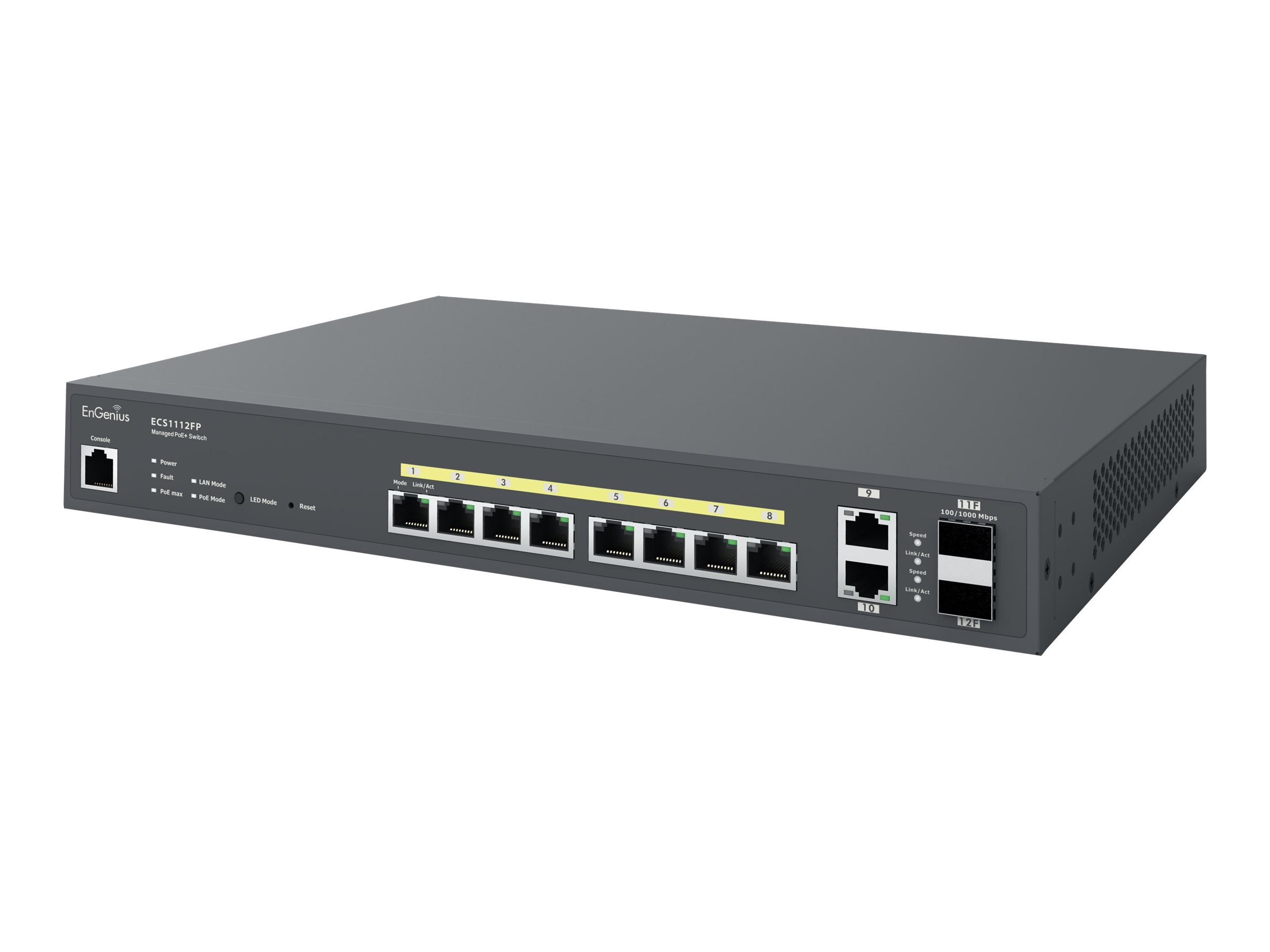 EnGenius Cloud Switch Series ECS1112FP Switch 8-porte Gigabit Ethernet PoE+