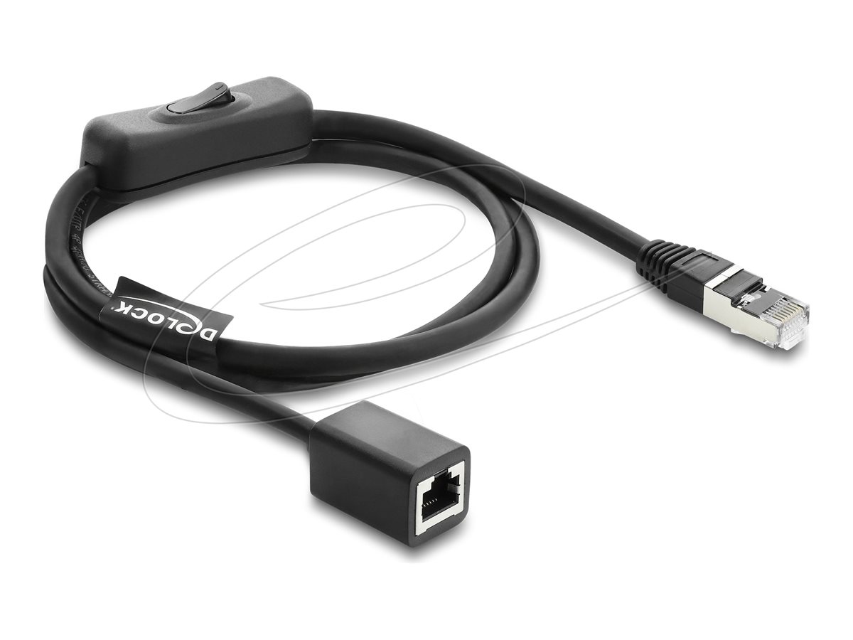 Delock CAT 6 Foldet uskærmet snoet par (F/UTP) Forlængerkabel til netværk Sort