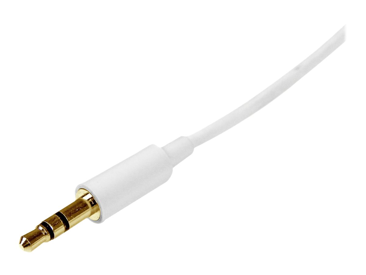 StarTech.com 2m White Slim 3.5mm Stereo Audio Cable - 3.5mm Audio Aux Stereo - Male to Male Headphone Cable - 2x 3.5mm Mini Jack (M) White (MU2MMMSWH)