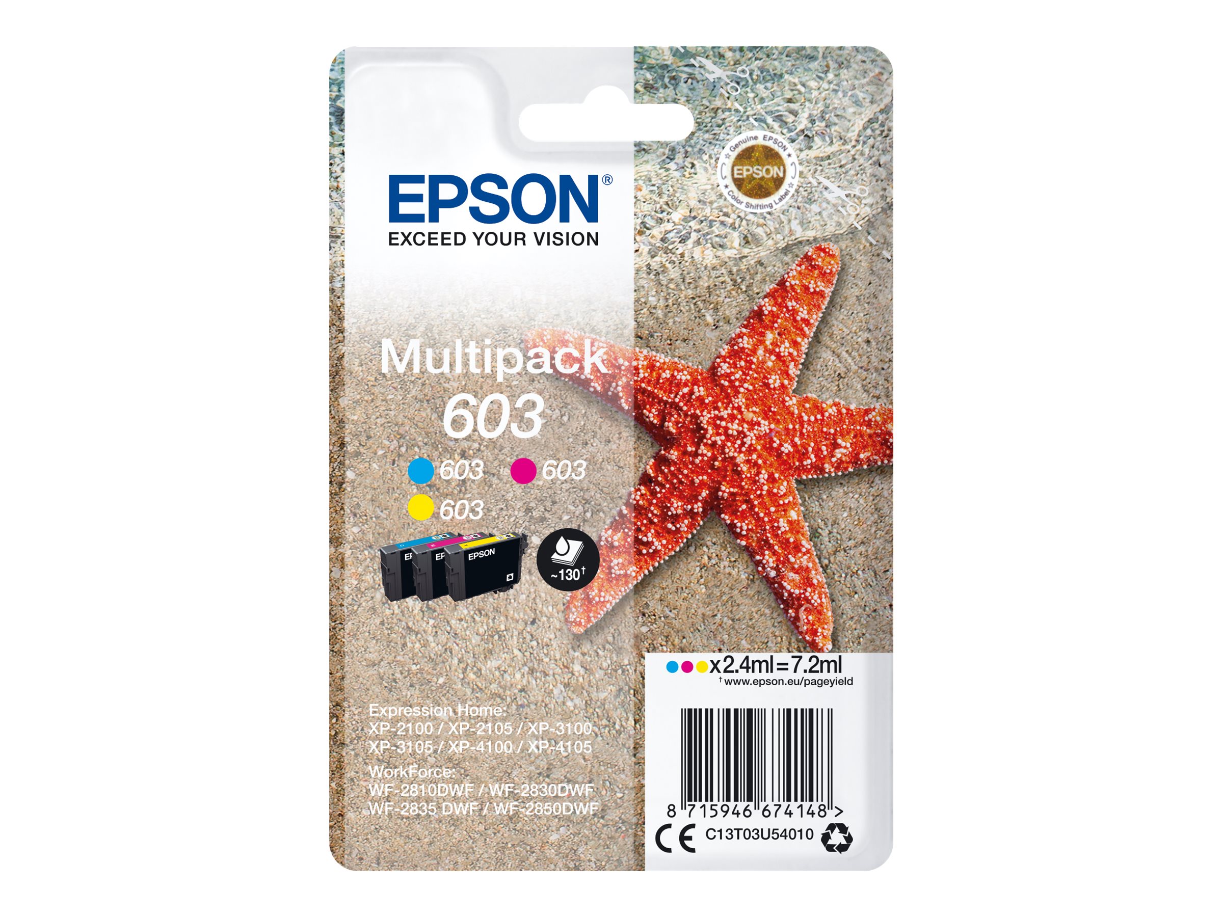 Epson 603 Multipack - 3-pack - yellow cyan magenta - original - ink cartridge