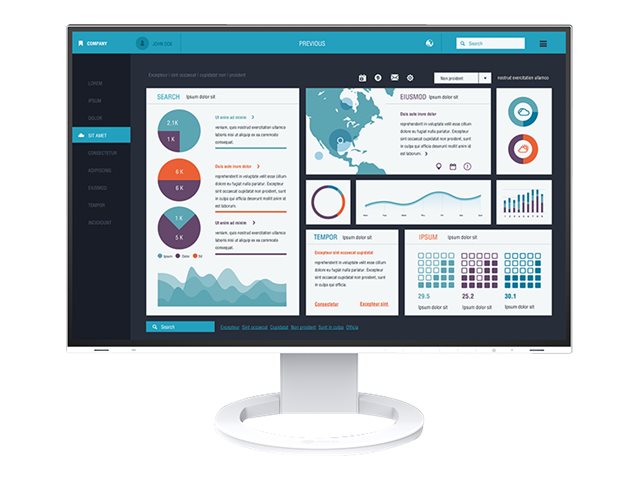 EIZO FlexScan EV2495-WT - Med FlexStand - LED-skærm - 24.1 (24 til at se) - 1920 x 1200 - IPS - 350 cd/m² - 1000:1 - 5 ms - HDMI, DisplayPort, USB-C - højtalere - hvid