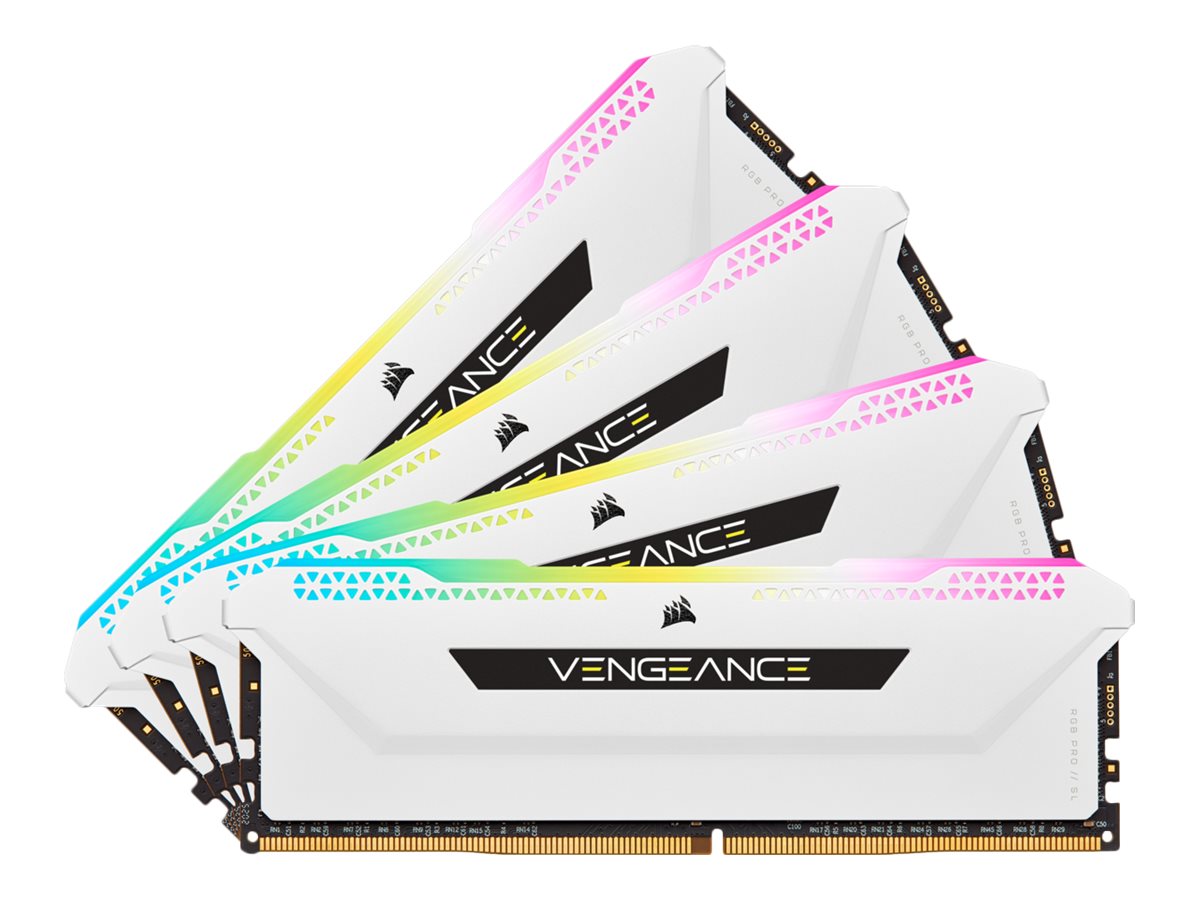 Corsair Vengeance RGB PRO SL DDR4-3200 - 64GB - CL16 - Quad Channel (4 pcs) - Intel XMP - Hvid med RGB