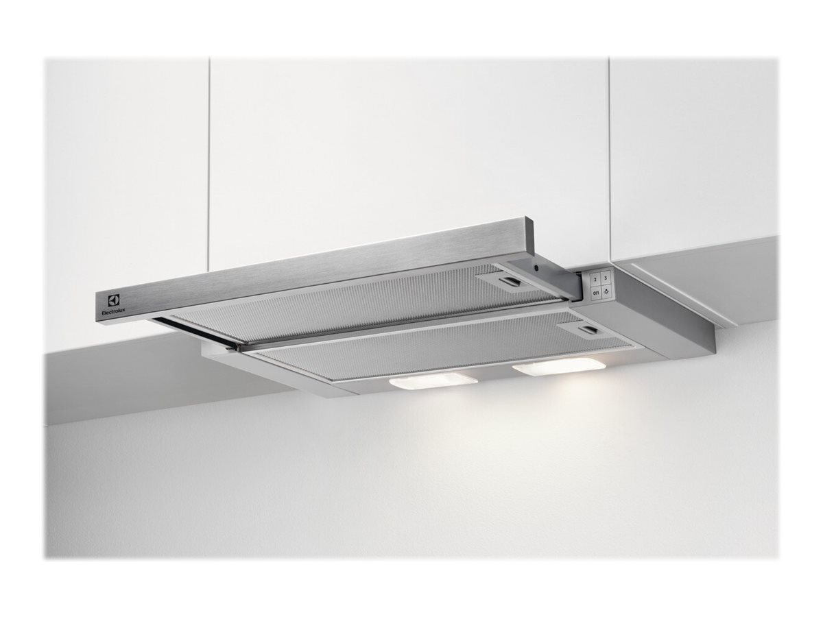 Electrolux Serie 300 LFP326S - Hætte - teleskopisk - Niche - bredde: 50.2 cm - dybde: 26.5 cm - udtrækning og recirkulation (-) - grå