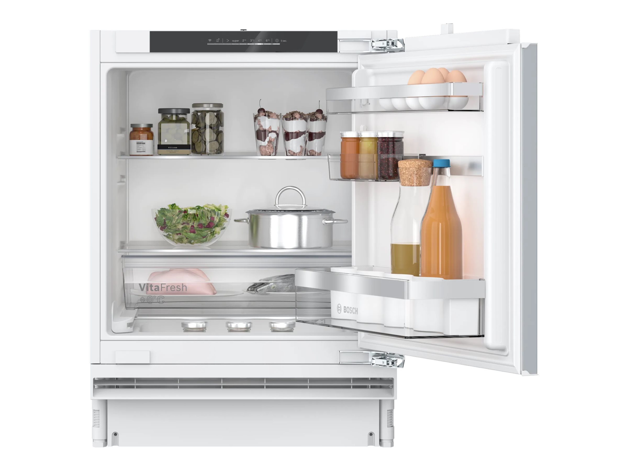 Bosch Serie | 6 KUR21ADE0 - Køleskab - under køkkenbord - til indbygning - Wi-Fi - niche - bredde: 60 cm - dybde: 55 cm - højde: 82 cm - 134 liter - Klasse E