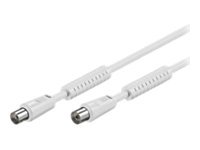 Antennekabel - COAX han til COAX hun, RG59 støjfiltre (2,5m)