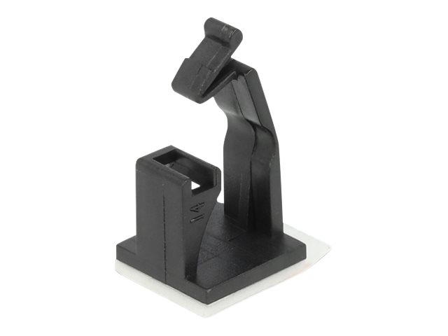 DeLOCK Cable holder with locking clip self-adhesive black 10 pieces
