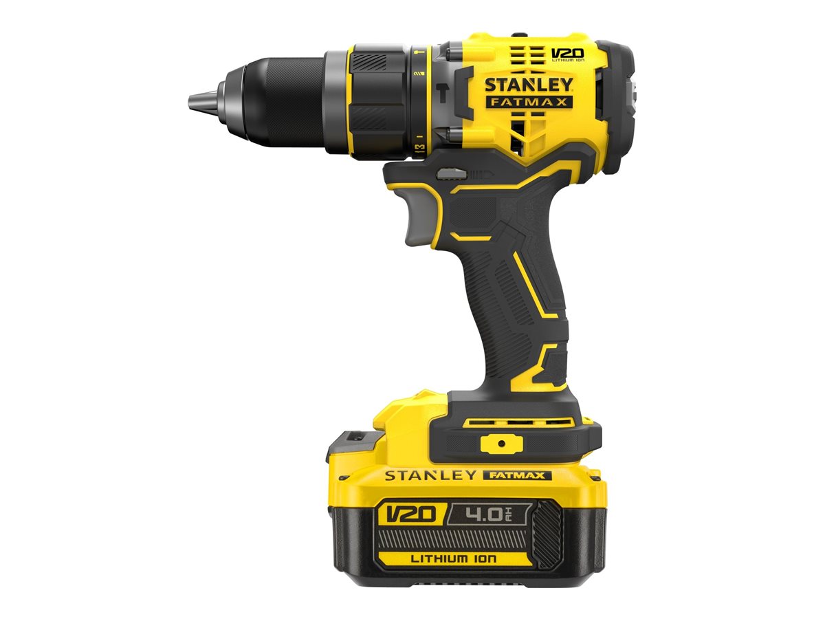 Stanley Fatmax V20 SFMCD721M2K - Hammerbor/skruemaskine - ledningfri - 2-hastigheders - nøgleløs borepatron 13 mm - 2 batterier, inkluderet oplader -