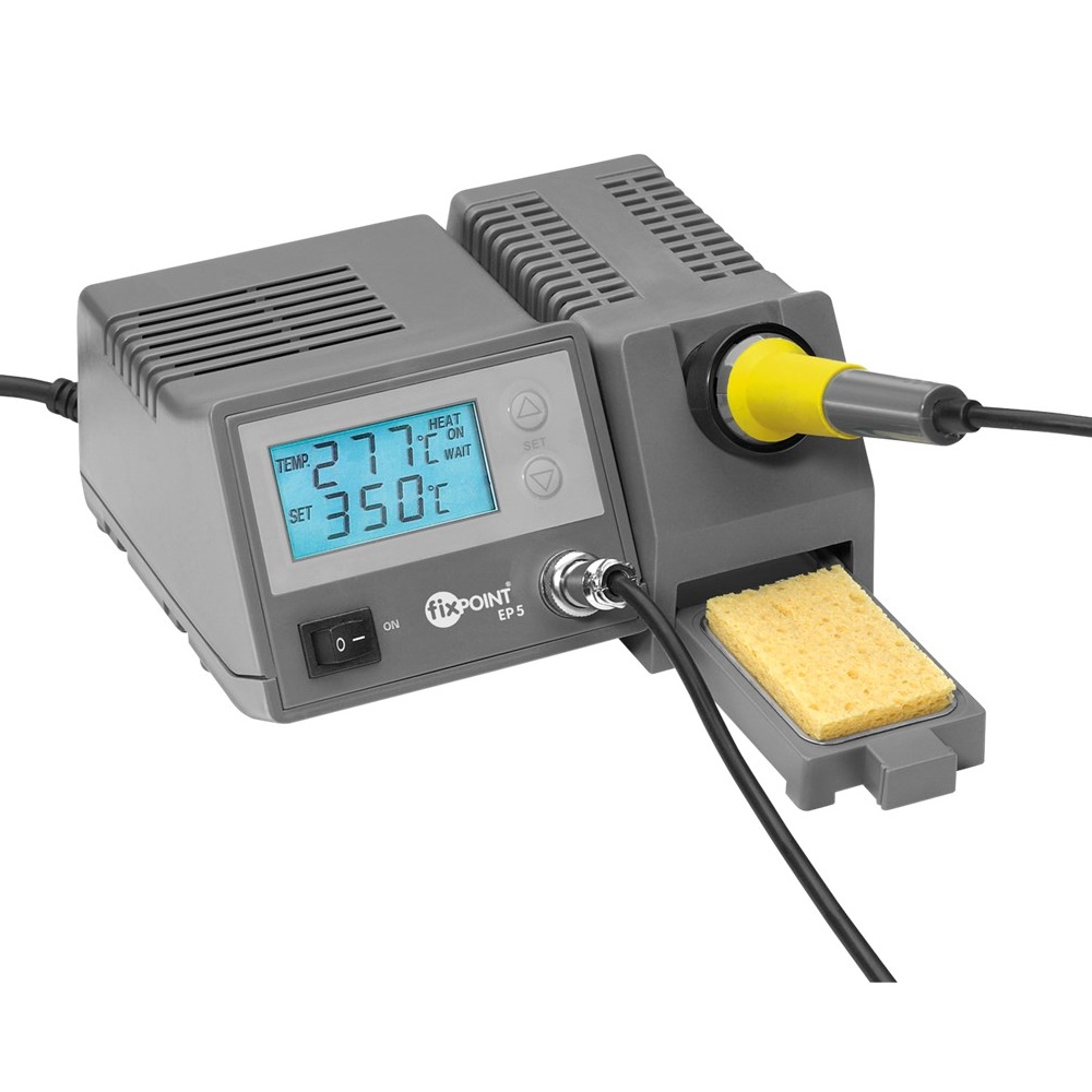 Fixpoint Digital lödstation EP5, 48 W digital lödkolvsats med stor, belyst LCD-display (60 x 30 mm)