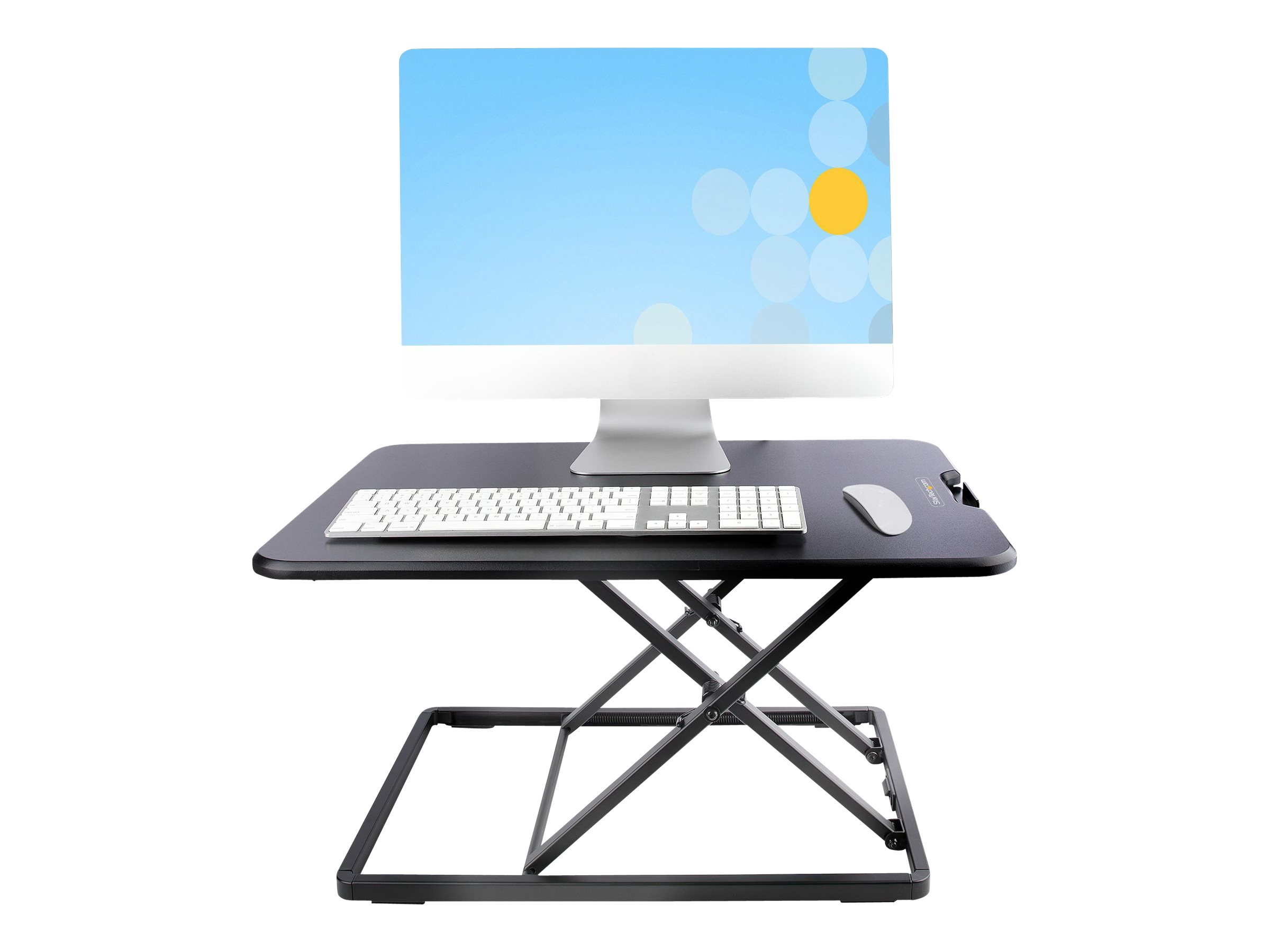 Startech Standing Desk Converter for Laptop, Supports up to 8kg (17.6lb), Height Adjustable Laptop Riser w/ Slim Design, Table Top Sit Stand Desk Converter for Home Office - Rising Stand Up Desk Platform (LAPTOP-SIT-STAND) - Stående skrivebordsomformer - rektangulær med afrundede sider - sort - sort base