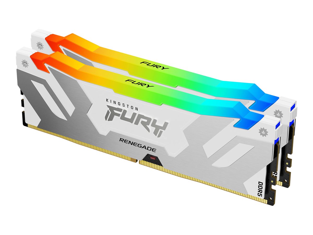 Kingston FURY Renegade RGB DDR5-6400 - 32GB - CL32 - Dual Channel (2 pcs) - Intel XMP - Hvid med RGB