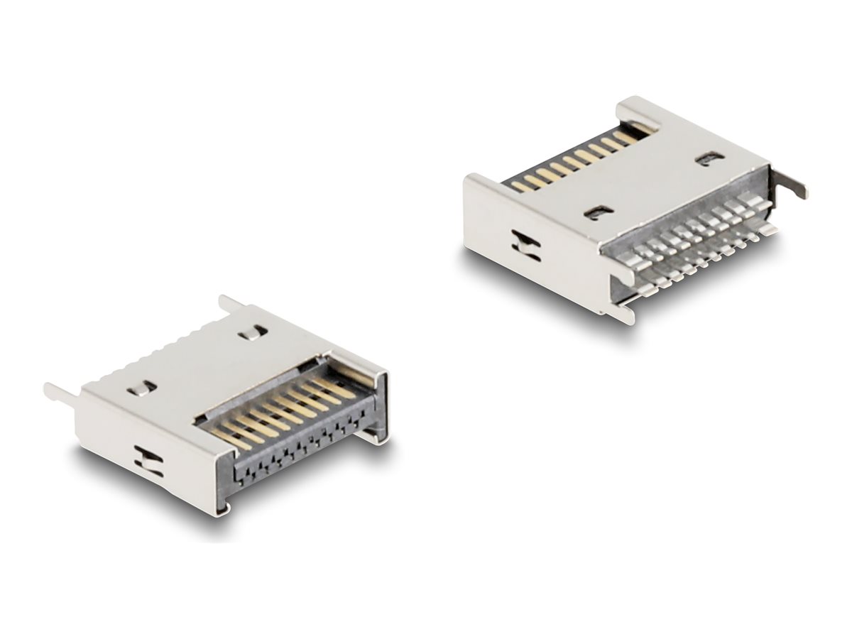 Delock - USB-konnektor - 20 pin USB Type E (han) Nøgle A, lige til 20 loddepinde - 300 V - 0.5 A - op til 10 Gbps datatransferhastighed