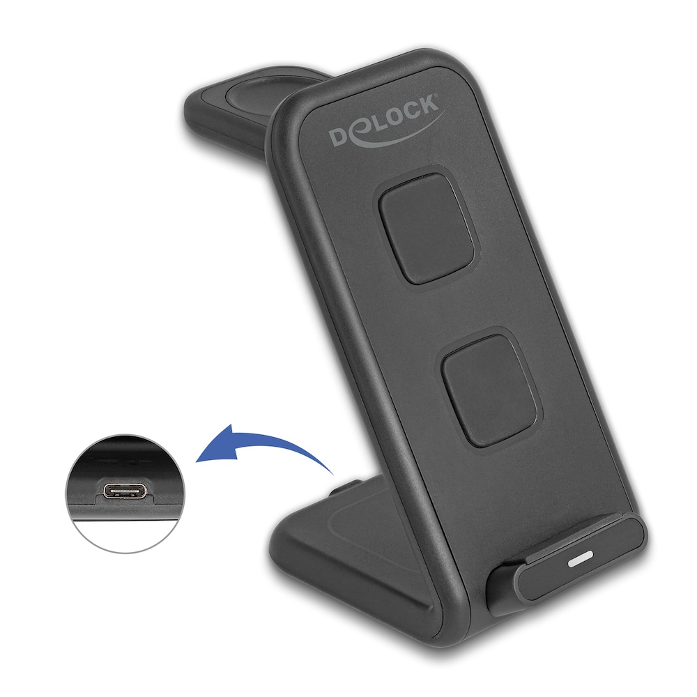 DeLock 3 in 1 Trådløs oplader 15W