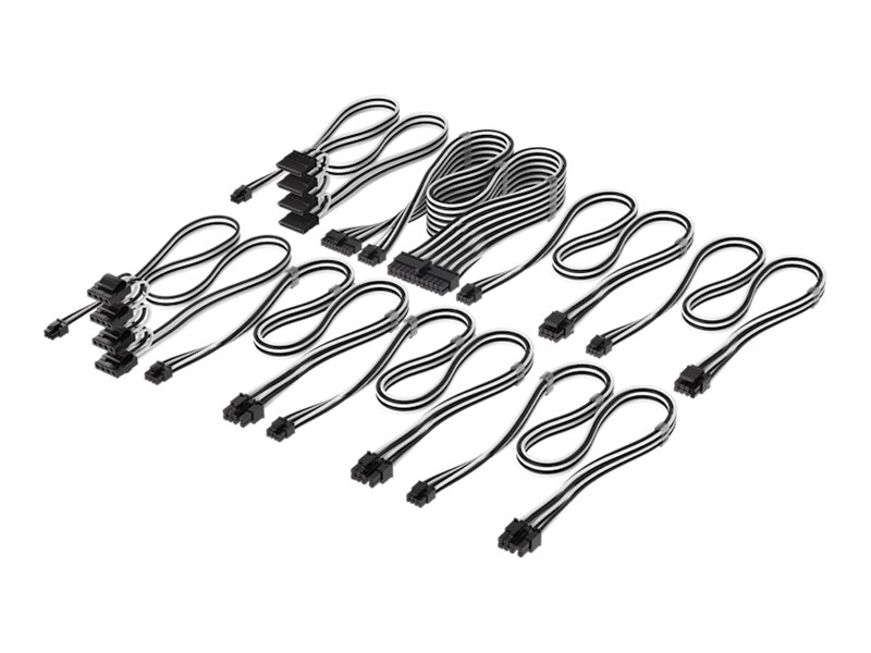 Corsair Elite Premium Individually Sleeved Type-5 PSU Cables Pro Kit - Sort / Hvid