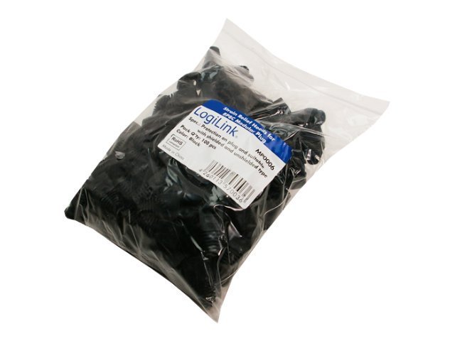 Strain relief hoods for modular plugs, 100 pcs, black