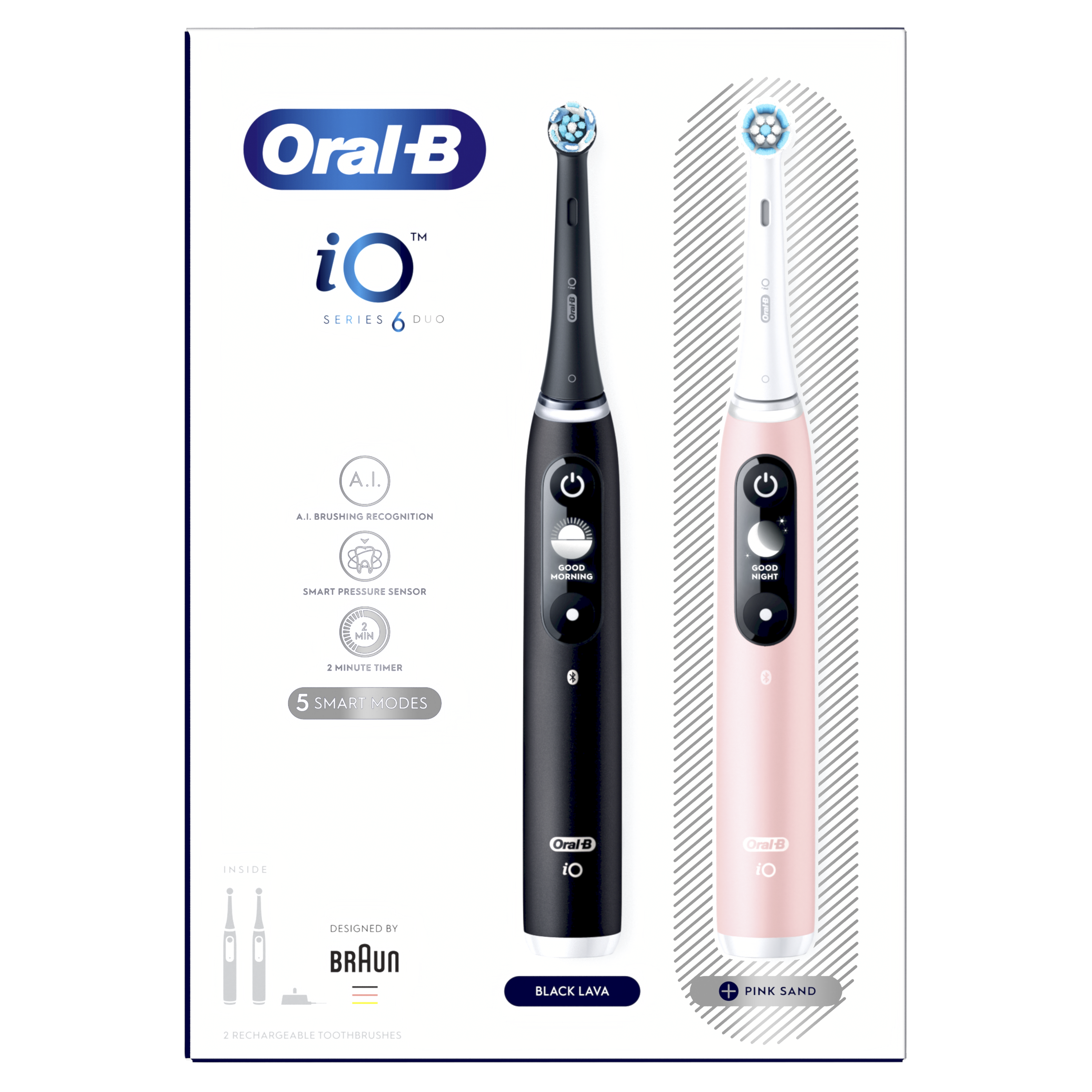 Oral-B 80375669 elektrisk tandbørste Voksen Roterende, pulserende tandbørste Sort, Lyserød