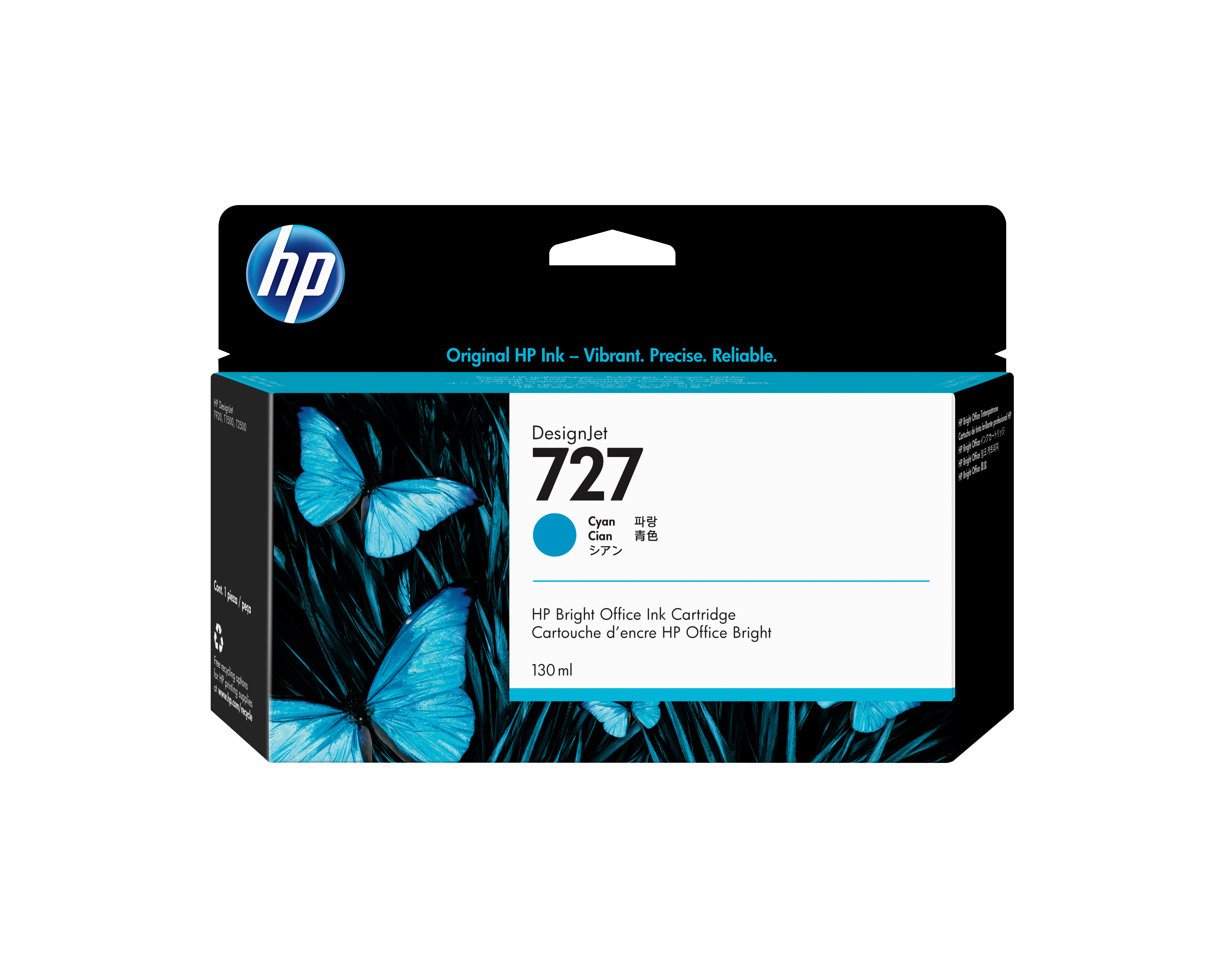 HP 727 Cyan Blæk B3P19A billede