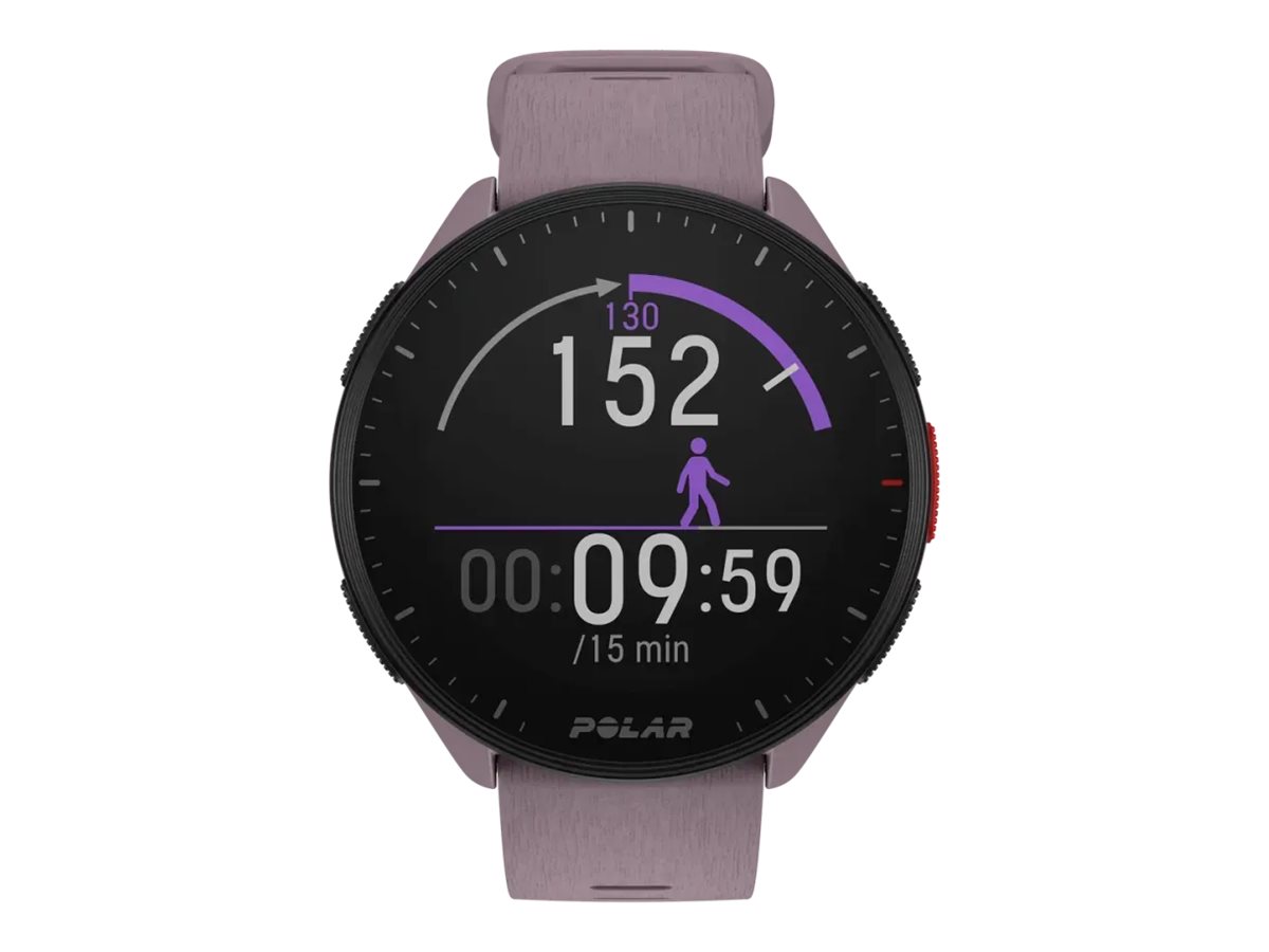 Polar smartur med skridttæller 1,2" - Lilla (Ø 45 mm)