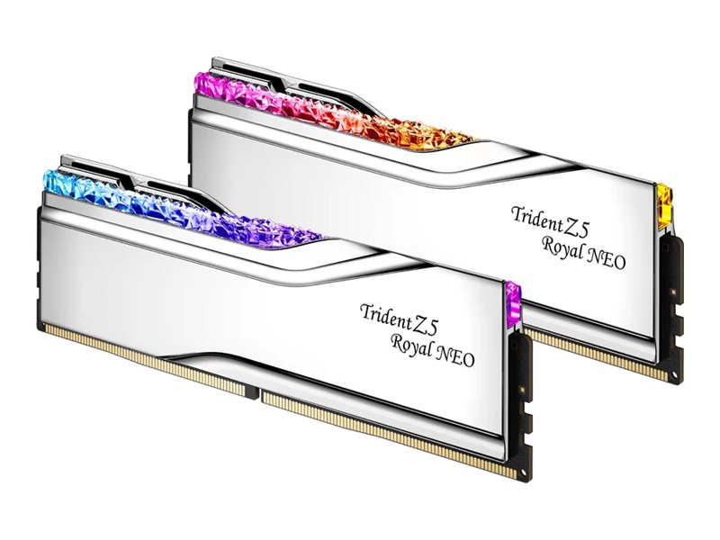 G.Skill Trident Z5 Royal Neo RGB DDR5-8000 - 32GB - CL38 - Dual Channel (2 pcs) - AMD EXPO - Sølv med RGB