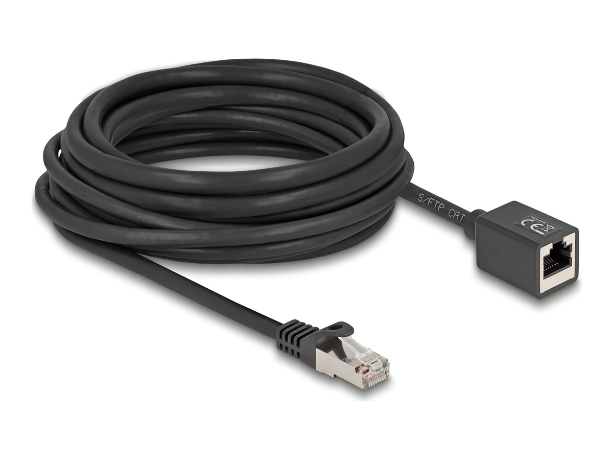DeLOCK CAT 6a S/FTP 7.5m Forlængerkabel til netværk Sort