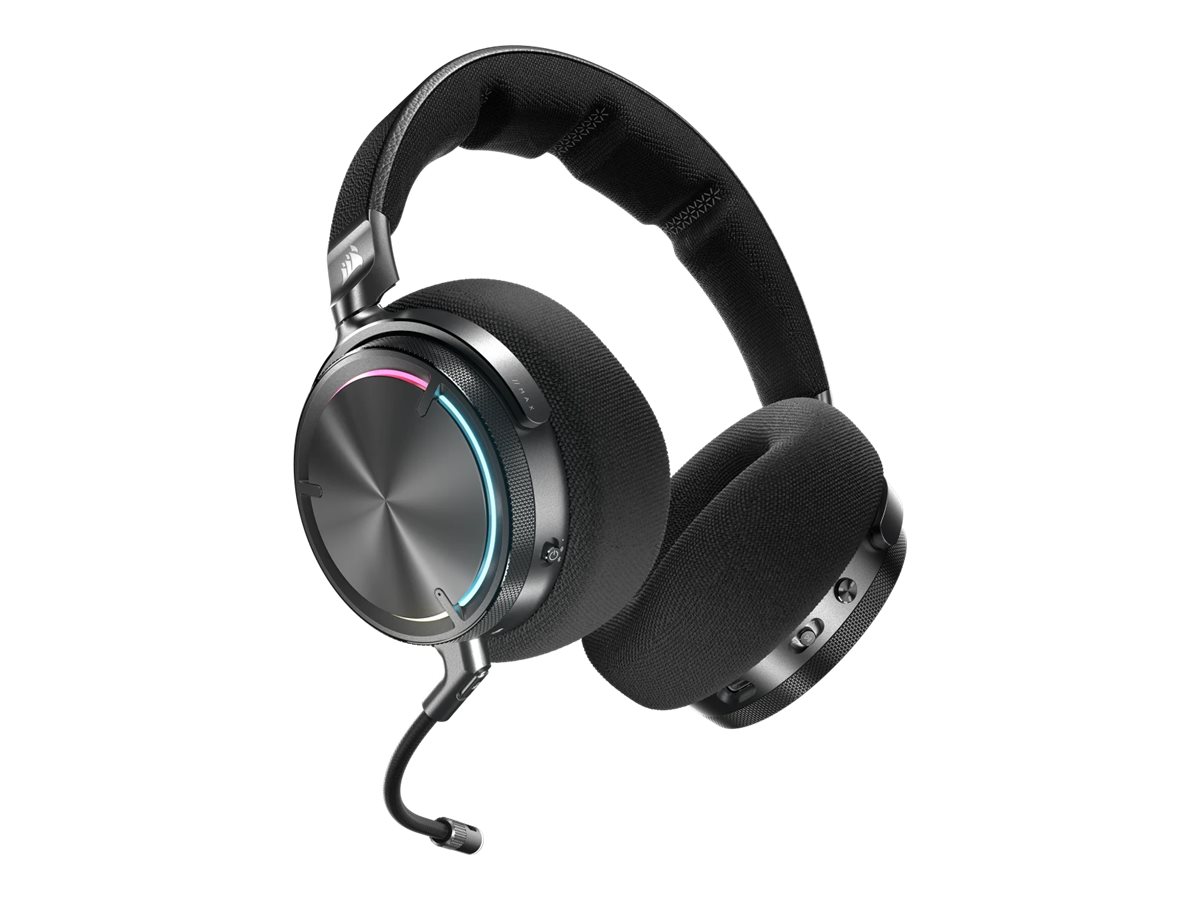 CORSAIR Gaming VIRTUOSO MAX WIRELESS - Headset - fuld størrelse - Bluetooth/2,4 GHz radiofrekvens - trådløs, kablet - aktiv støjfjerning - kulsort