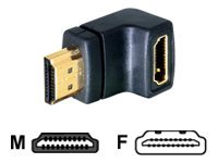 DeLOCK HDMI-adapter, 19-pin han til hun, vinklet, guldpletteret stik