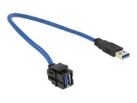 DeLOCK Keystone Module USB 5 Gbps type-A female 250° to type-A male 0.5m black