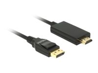 Delock Videoadapterkabel 1m Sort