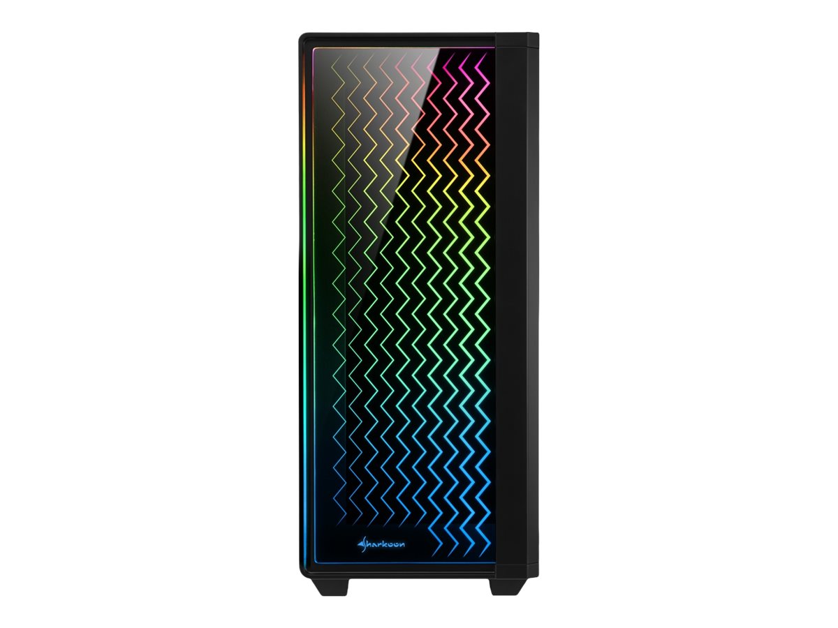 Sharkoon RGB LIT 200 tower case (black, front and side panel of tempered glass) Kabinet - GEEKD.dk