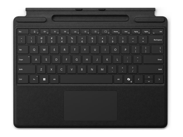 Microsoft Surface Pro Keyboard - Tastatur - med trackpad, accelerometer, Surface Slim Pen 2 opbevaring og opladningsbakke - sort - for Surface Pro 8, Pro X