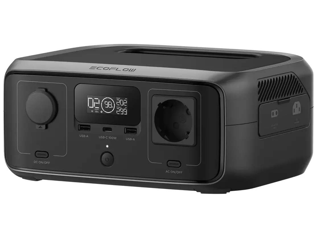 EcoFlow RIVER 3 (UPS) Transportabel strømstation Ekstern Sort Grå