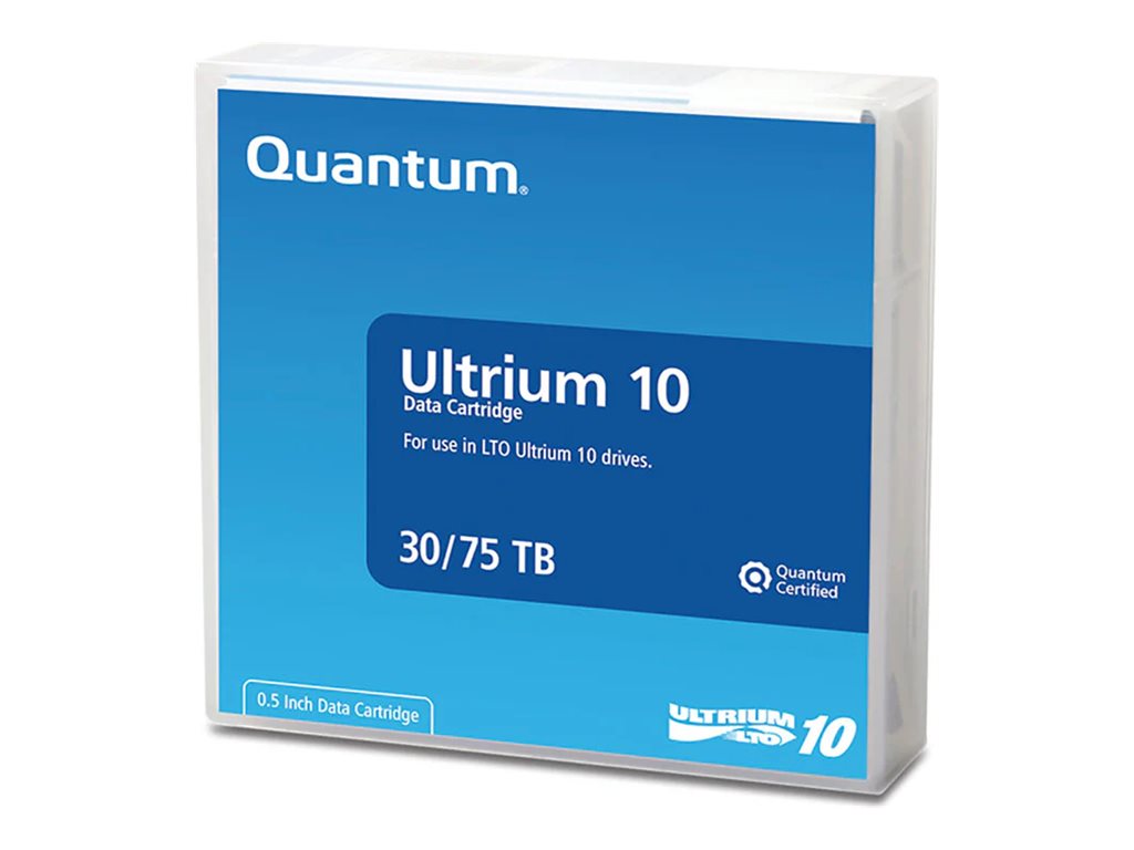 Quantum - LTO Ultrium 10 - 30 TB / 75 TB - mærket med barkode etiket - sort